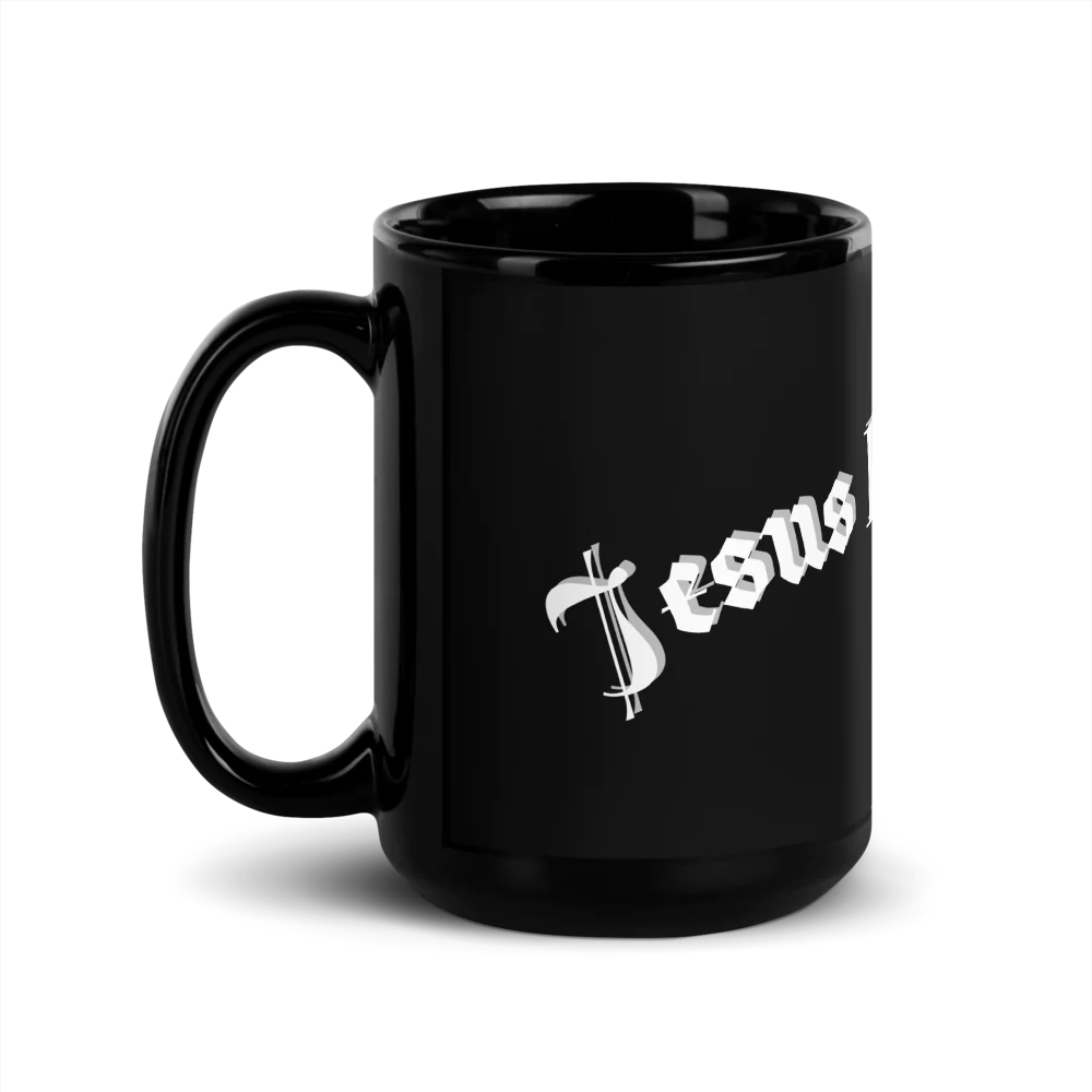 Black Mug Jesus loves you inspiration