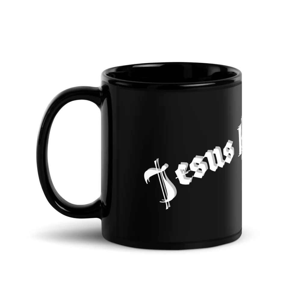 Black Mug Jesus loves you inspiration